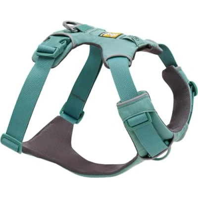 Imagen de RUFFWEAR arnés de Gama Frontal, para Perro Extra Grande, Reflectante en Y, Ajustable, cómodo, Acolchado, Caminar y Correr, 2 Accesorios Correa Anillo, X Small, River Rock Green
