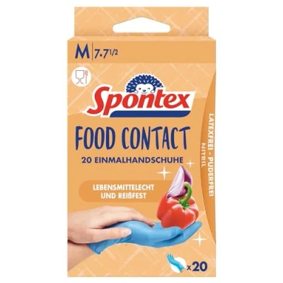 Imagen de Spontex Food Contact, 20 guantes desechables para la seguridad de los alimentos (20 piezas)