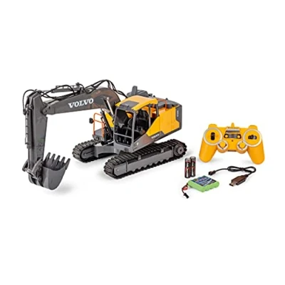 Imagen de Carson 500907339 Excavadora sobre orugas Volvo 1:16 Vehículo de construcción por Control Remoto para niños a Partir 8 años, RC con Funciones, Incl. Pilas y Mando Distancia, Amarillo