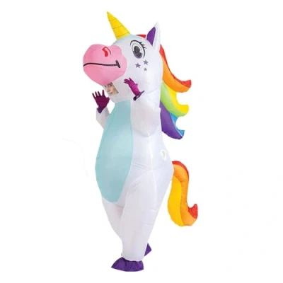 Imagen de AirSuit® Disfraz inflable de Unicornio XXL inusual Tamaño adulto Poliéster Cómodo llevar Duradero Sistema incluido OriginalCup®