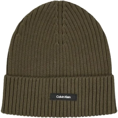Imagen de Calvin Klein Classic Beanie Unisex Gorro, Talla: One Size, Dark olive