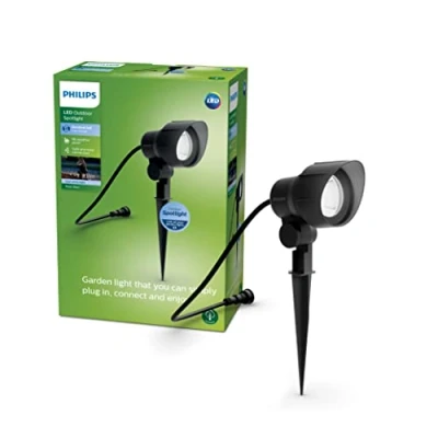 Imagen de Philips Foco negro de exterior 6W Luz Neutra 4000k, protección IP44, compatible con sistema Gardenlink