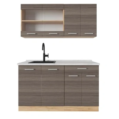 Imagen de Vicco Cocina versátil &quot;R Line&quot;, Gris noble/roble dorado, 140 cm , ET Mármol
