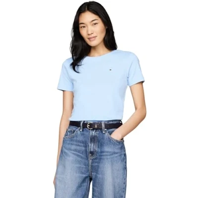 Imagen de Tommy Hilfiger NEW SLIM CODY Camiseta estampada, Mujer, Talla: XXS, Vessel blue