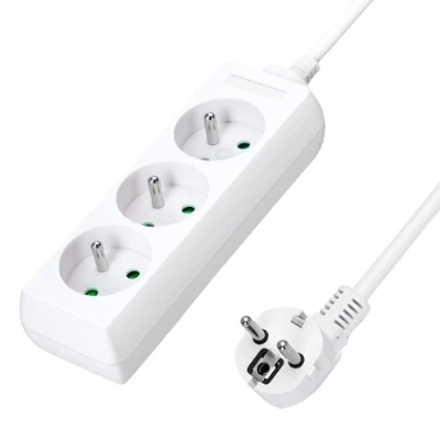 Imagen de Aigostar Regleta alargador de 3 enchufes 16A 2P + E con cable metros e. Color Blanco