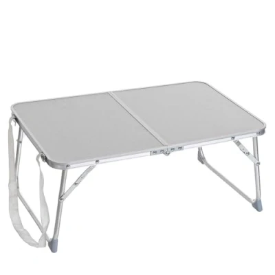 Imagen de LOLAhome Mesa Plegable Camping y Playa 60x40x25, Picnic maletín, portátil con asa Correa Transporte, Patas Plegables Aluminio, Tablero MDF, Marrón, Gris o Blanca compacta Ligera (Gris)