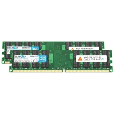 Imagen de BRAINZAP Memorycity PC2 6400U 2Rx16 Memoria RAM DDR2 (8 GB, 800 MHz, 1,8 V, CL6, 2 módulos de 4 GB)