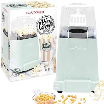 Imagen de ScrapCooking Pop Corn Factory Máquina eléctrica para pocorn (1 minuto, 30 unidades, sin aceite, ni grasas, fiestas, cumpleaños, regalo Verde agua 3898