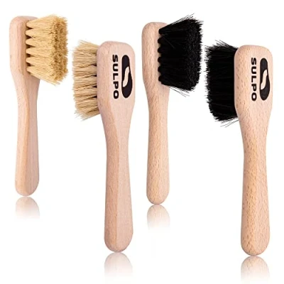 Imagen de SULPO Cepillo de Limpieza Piezas Cepillos Crema Juego cerdas Suaves para pulir 4 Color Natural y neg
