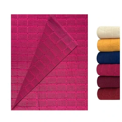 Imagen de GFD Colcha Multiusos Clásica para sofá y Cama Algodón Poliéster, Manta Foulard Cómoda Suave, Plaid Colores Vivos, Cubrecama, Cubre (Fucsia, 180 x 270)