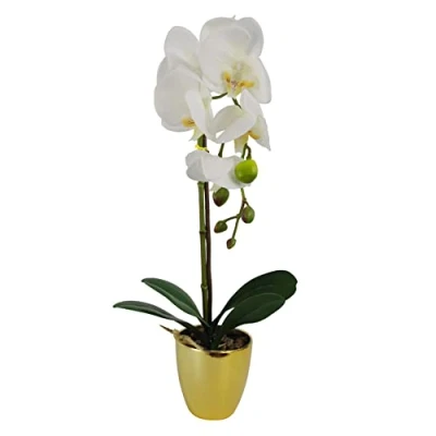 Imagen de Leaf Design UK Orquídea Artificial Realista en Maceta