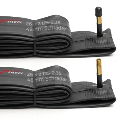 Imagen de Fincci Par 26 x 2,125 2,35 Pulgadas 48mm Cámaras de Aire Schrader Válvula Interior para Carretera MTB Montaña Hibrida Bici Bicicleta (Paquete 2)