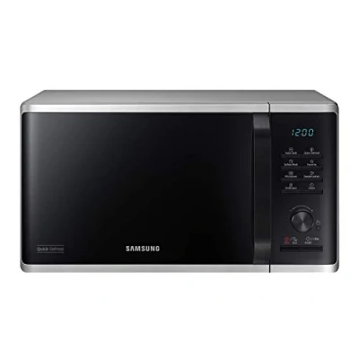 Imagen de Samsung MS2AK3515AS/EG Microondas (800 W, 23 grados, 48,9 cm de ancho, interior esmaltado cerámica resistente a los arañazos, programas descongelación QuickDefrost, plateado)