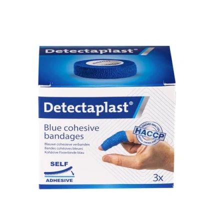 Imagen de Detectaplast tirita inteligente impermeable, autoadhesiva para heridas y esguinces, rollo de esparadrapo estéril manipulación alimentos, 2,5 cm x 4,5 m, 3uds.