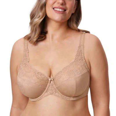 Imagen de DELIMIRA Sujetador de Copa Completa con Aros Encaje para Mujer Natural 105C