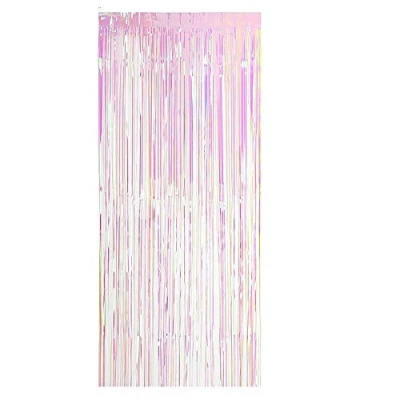 Imagen de TRIXES Cortina para Telón de Fondo Flecos Iridiscentes Decoración Fiesta Bodas Tema Unicornio Sirena 2 Metros