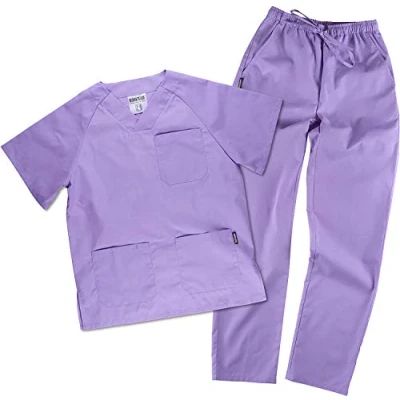 Imagen de Work Team Uniforme Sanitario, con elástico y cordón en la Cintura, Casaca Pantalon Unisex Lila XS
