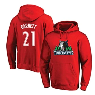 Imagen de Sudadera de Manga Larga Ropa Casual Baloncesto Unisex Timberwolves Sudaderas con Capucha Hombres NBA Jersey Larga, M