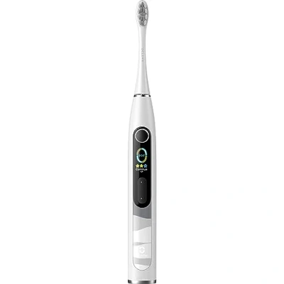Imagen de Oclean Cepillo de dientes eléctrico X 10, Pantalla táctil inteligente, 8,000 Movimientos por minuto, 5 Modos, Soporte en pared, 60 días, IPX7, Azul