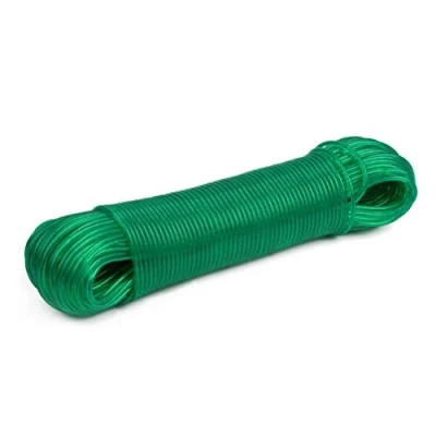 Imagen de DODUOS Cuerda Tendedero Exterior,Tendedero con Revestimiento de Plástico, Cable Acero Resistente,Cable Resistente al Desgarro Núcleo para Hogar, Jardín, Viajes, Camping 50M Verde