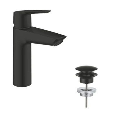 Imagen de GROHE Start QuickFix 242042432 Grifo mezclador de lavabo con juego desagües a presión (tamaño M 192 mm, cartucho cerámica 28 ahorro agua, colas 3/8 pulgadas, fácil instalar