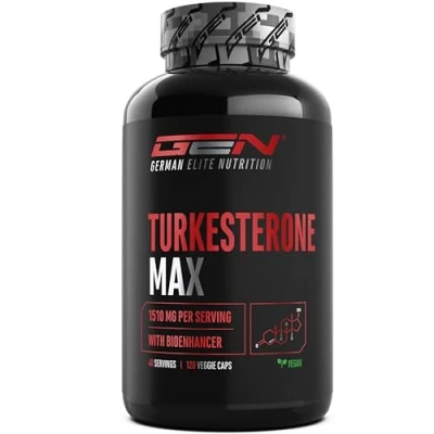 Imagen de Turkesterone Max 120 cápsulas Dosis extra alta Con 1510 mg por porción diaria Bioenhancer Sin aditivos indeseables Vegano