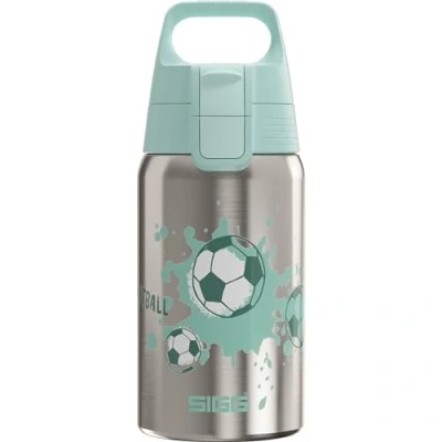 Imagen de Sigg Stainless Steel Kids Water Bottle Shield One Love Football Suitable For Carbonated Beverages Leakproof Lightweight BPA Free Brushed with 0.5L