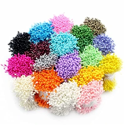 Imagen de LKXHarleya 1000 pcs Unids/Lote Mini Artificial Cabezas Dobles Perla Flor Estambre Pistil Home Craft Decor