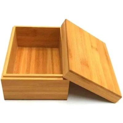 Imagen de caja de almacenamiento madera bambú con cubierta enrollable, combinación madera, almacenamiento, natural, regalo, té almacenamiento.