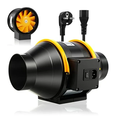 Imagen de FanGoFast Extractor de Aire 100 mm con Controlador Ajustable, 230V En Línea Ventilador Conducto enchufe IEC para Baño, Booster, tienda cultivo, Garage, Cucina