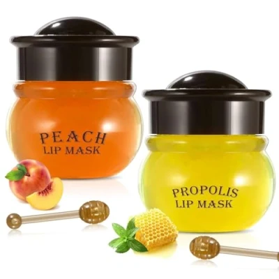 Imagen de Mascarilla Labios, Lip Mask, Sleeping Almohadillas Labiales Hidratantes, Labial Para el Cuidado de Los Adecuado Labios Secos y Agrietados (Miel&amp;Durazno)