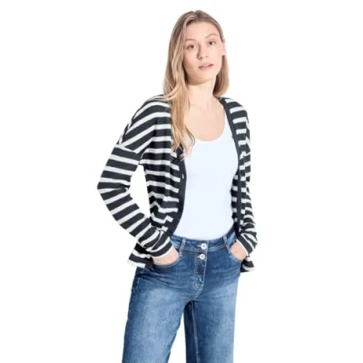 Imagen de CECIL B321320 Cárdigan de Rayas, Universal Blue, L para Mujer