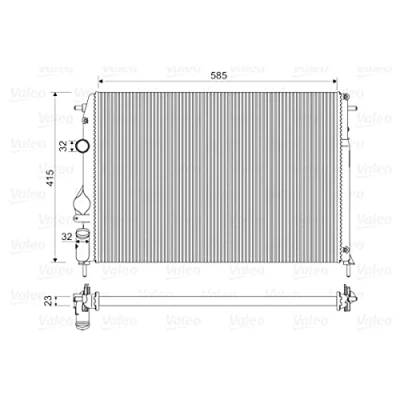 Imagen de VALEO 732866 Radiador, refrigeración del motor Aluminio 583 414 23 sin regulador de refrigerante Aletas unidas mecánicamente
