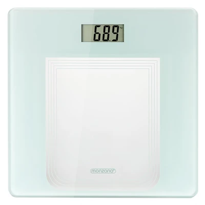 Imagen de Monzana Báscula Digital Blanca balanza de baño con Sensor DMS Pantalla LED Vidrio Templado hasta 180Kg