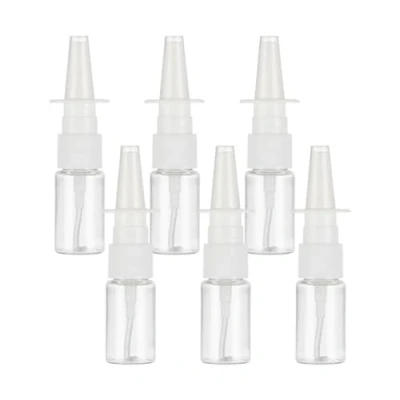 Imagen de Botellas de Aerosol nasal 6 piezas 10ml, Botella spray reutilizable,pulverizador plástico fino, Vacía Pulverizador con Embudo，aceites esenciales (transparencia）