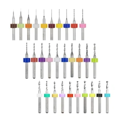 Imagen de Micro Brocas Taladro Drill 30 piezas de PCB Placa circuito impresión Carburo 1/8 &quot;vástago, 0.1 mm a 3.0 Joyería herramienta rotativa Grabado CNC