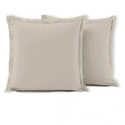 Imagen de Home Linge Passion Juego de 2 Fundas Almohada 100% algodón, 57 Hilos, 63 x cm, Acabado Oxford (Volante Plano picado) Beige Creme Marfil