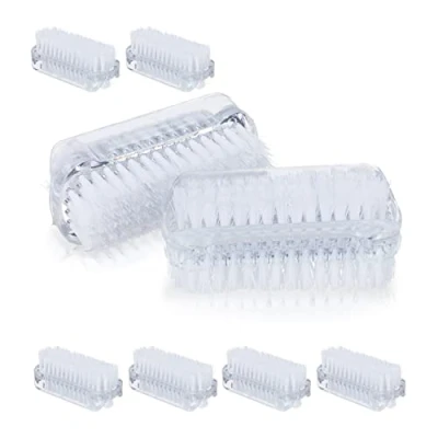 Imagen de Relaxdays Uñas, Pack de 8, Cepillo Doble Cara Cerdas Duras, Plástico, 3,5x8,5x3,5 cm, en Transparente