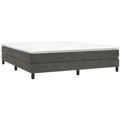 Imagen de vidaXL Estructura de Cama, Somier Matrimonio Listones, Base Cama Tapizada, Mueble para Dormitorio Hogar, Terciopelo Gris Oscuro 160x200 cm