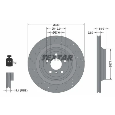 Imagen de TEXTAR PRO+ 92254505 Disco de freno MERCEDES BENZ: Clase ML, GLE SUV
