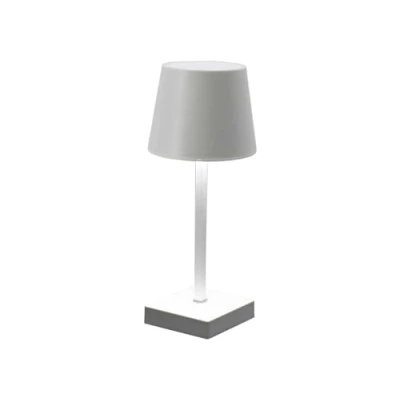 Imagen de Cepewa lámpara de mesa blanca con función táctil noche pilas Brillo ajustable blanco cálido (1x 26 cm pilas)