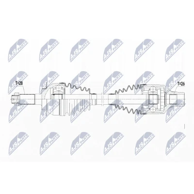 Imagen de NTY NPW SU 017 Árbol de transmisión Eje delantero, derecha 567, 40 SUZUKI: SX4 I Hatchback