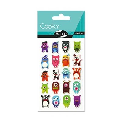 Imagen de Pegatinas Maildor Cooky, multicolor, 7,5 x 12 cm, plástico, n/a, 17.5x9x0.2 cm