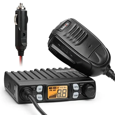 Imagen de Radioddity CB 27 Pro Mini Radio de 40 Canales con Canal Emergencia Am/FM 9/19, Potencia transmisión 4 W, VOX, Refuerzo RF y micrófono Mano Remoto (CB Pro)