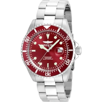 Imagen de Invicta Pro Diver Reloj de cuarzo para hombre acero inoxidable, Rojo / Plata, 43 mm