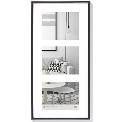 Imagen de marco de fotos walther design negro 3x 13x18 cm galería con passe partout, plástico Galeria KB338S