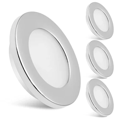 Imagen de Dream Lighting Luces LED 12v Camper Luz Empotrada Cromado para Furgoneta Caravana Autocaravana Interior Techo Empotrado 2W IP44 3000K Cálido 4 Piezas