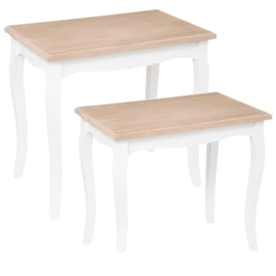 Imagen de ATMOSPHERA CREATEUR D&#039;INTERIEUR Mesa DE Centro Chrysa BLC X2, Blanco, JJ1031