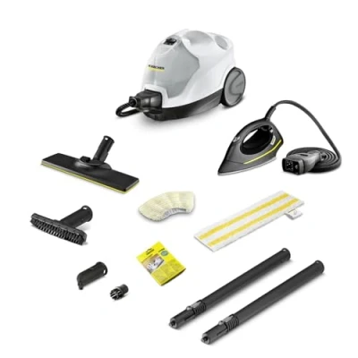 Imagen de Kärcher Limpiadora de vapor SC 4 EasyFix Iron, presión: 3,5bar, calentamiento: min., potencia: 2000W, rendimiento: 100m², sistema 2 depósitos: 0,5l + 0,8l, boquilla EasyFix, plancha