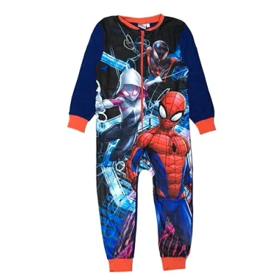 Imagen de Marvel Spiderman Ultimate Pijama de forro polar todo en uno para niños, diseño Los Vengadores, multicolor, 5 6 Years
